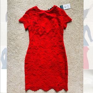Ralph Lauren red lace dress